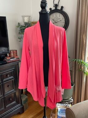 Lucky Brand coral / Pink Polka Dot Lined Cardigan